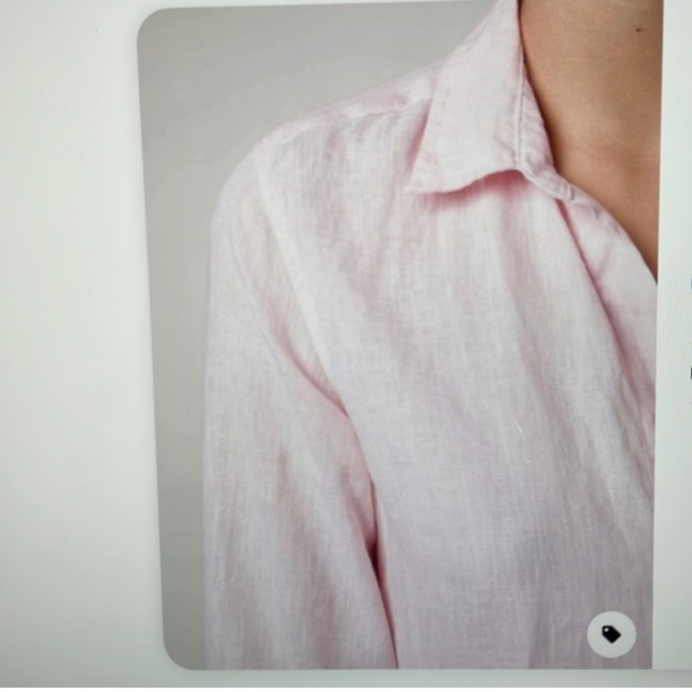FRANK & EILEEN Rare Shirley Pink Linen Blouse sz S